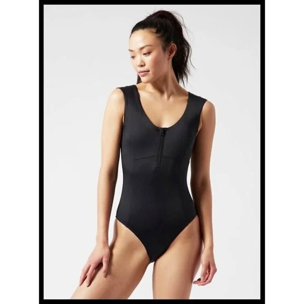 Athleta Deep Sea One Piece Swimsuit Size Large Color Black